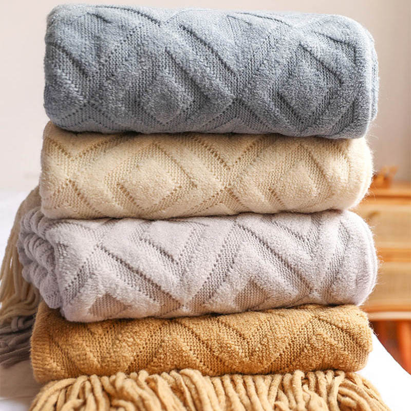 Throw Blanket Chunky Knit - Deken Voor Bedden Nordic Gebreide Sofa