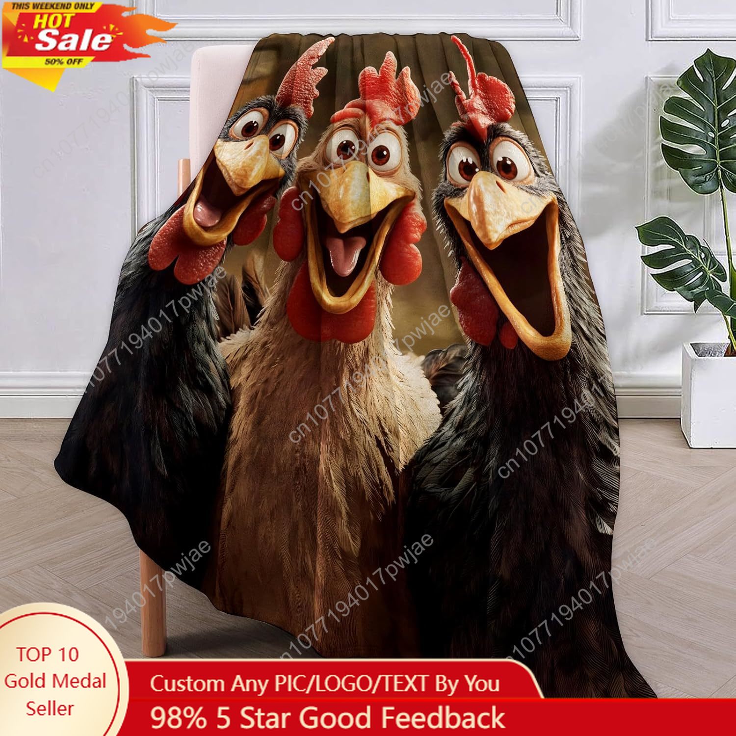 Home Textiles Blanket - Kippen deken cadeaus voor vrouwen, cartoon