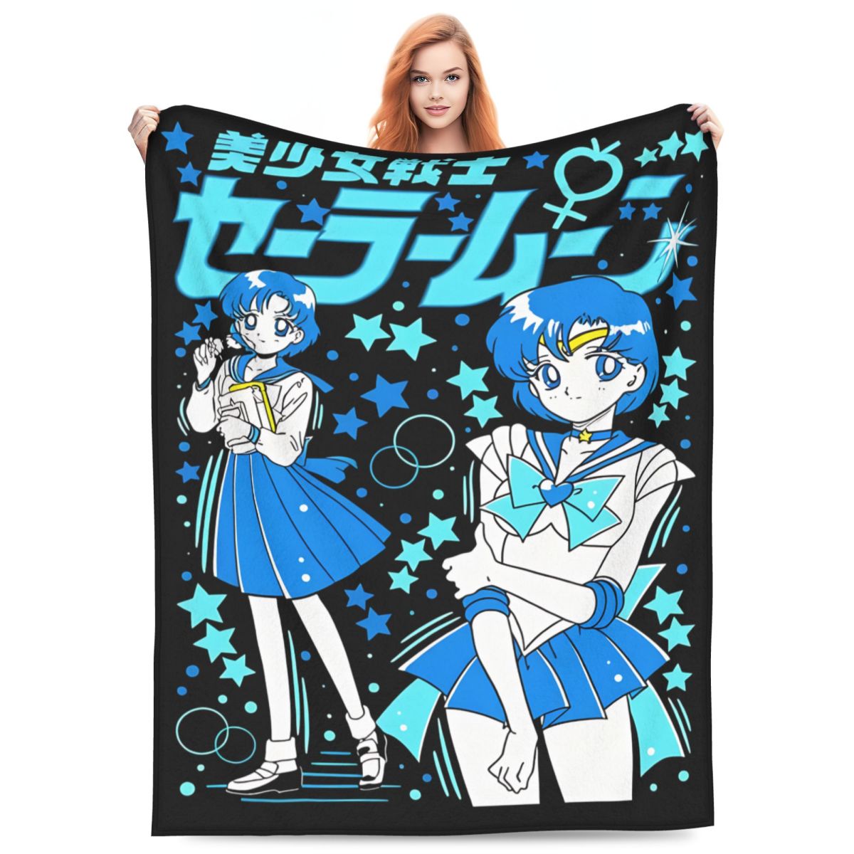 Home Textiles Blanket - Sailors Moons Ami Mizuno Fleece Deken