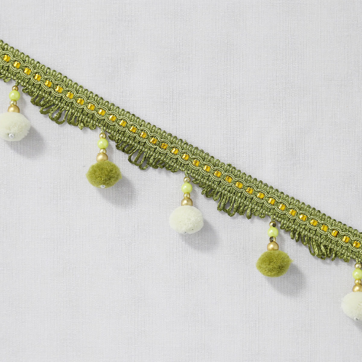 Home Textiles Luxury Curtains - 2M Pom Pom & Kraalversierde Gordijnband,