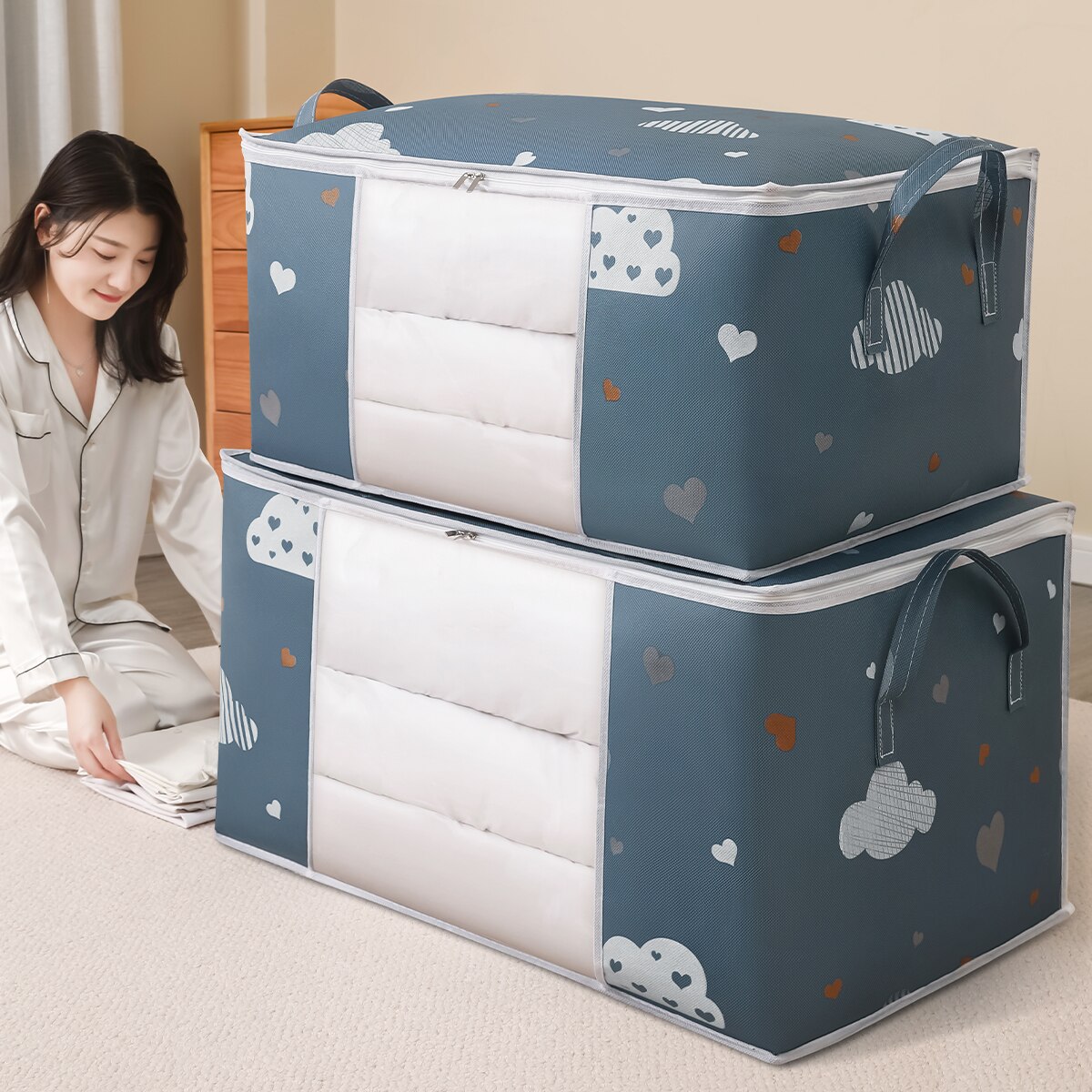 Home Textiles Blanket - Grote capaciteit kleding opbergtas organisator met