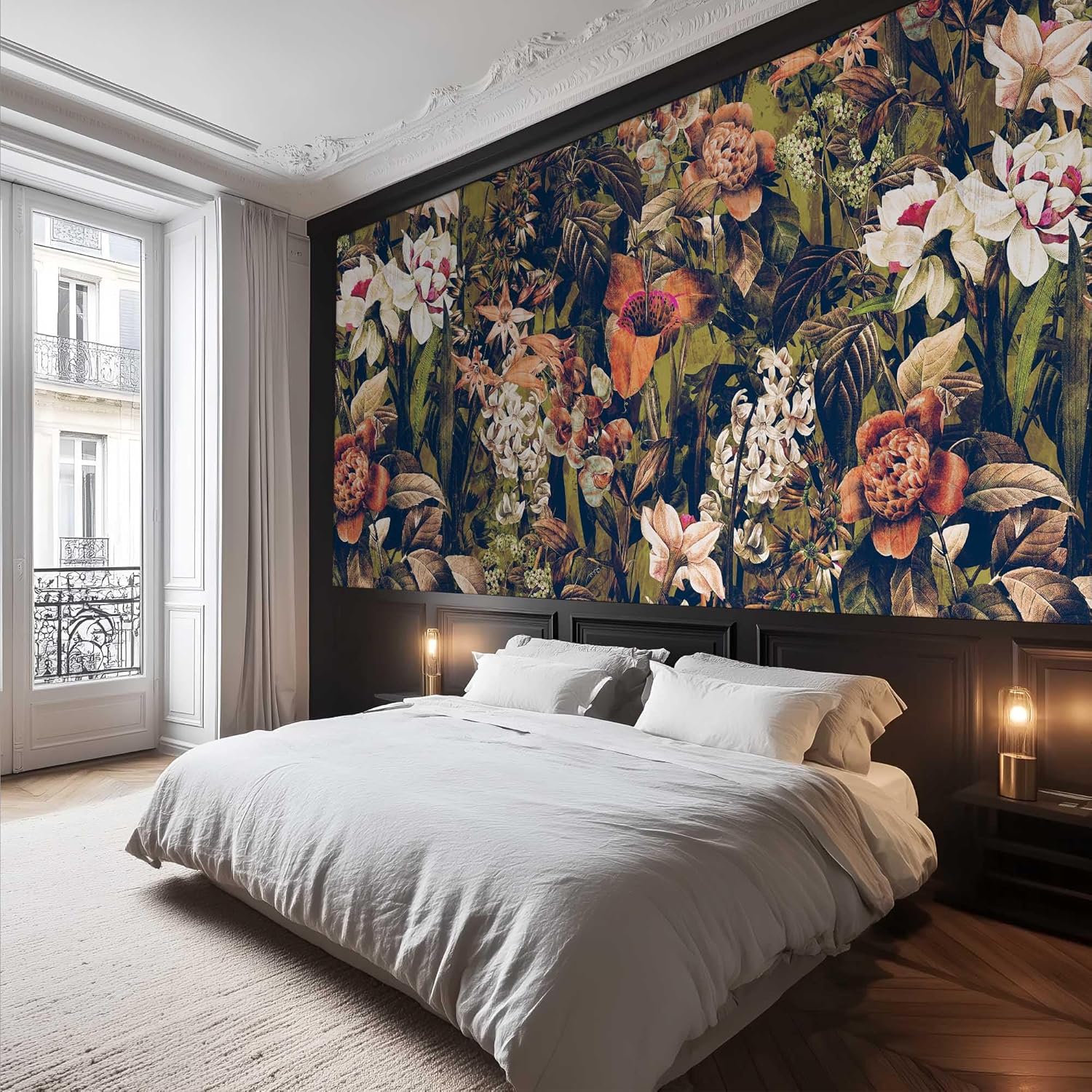 Home Textiles Luxury Curtains - Luxe bloementapijt bed achtergrond wanddecoratie stof