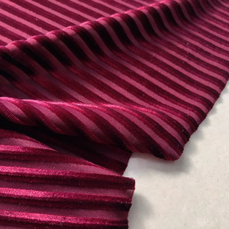 Home Textiles Luxury Curtains - Fluwelen stof Doek Prachtige zijdeachtige streepstof