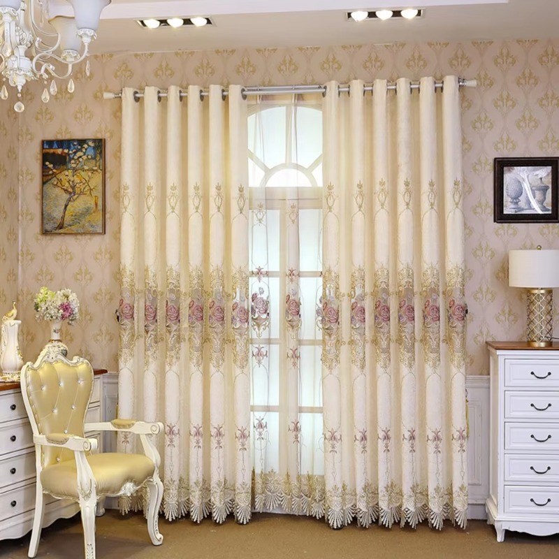 Home Textiles Luxury Curtains - Gordijnstoffen Beige Kleur Hoge Kwaliteit Woningdecoratie