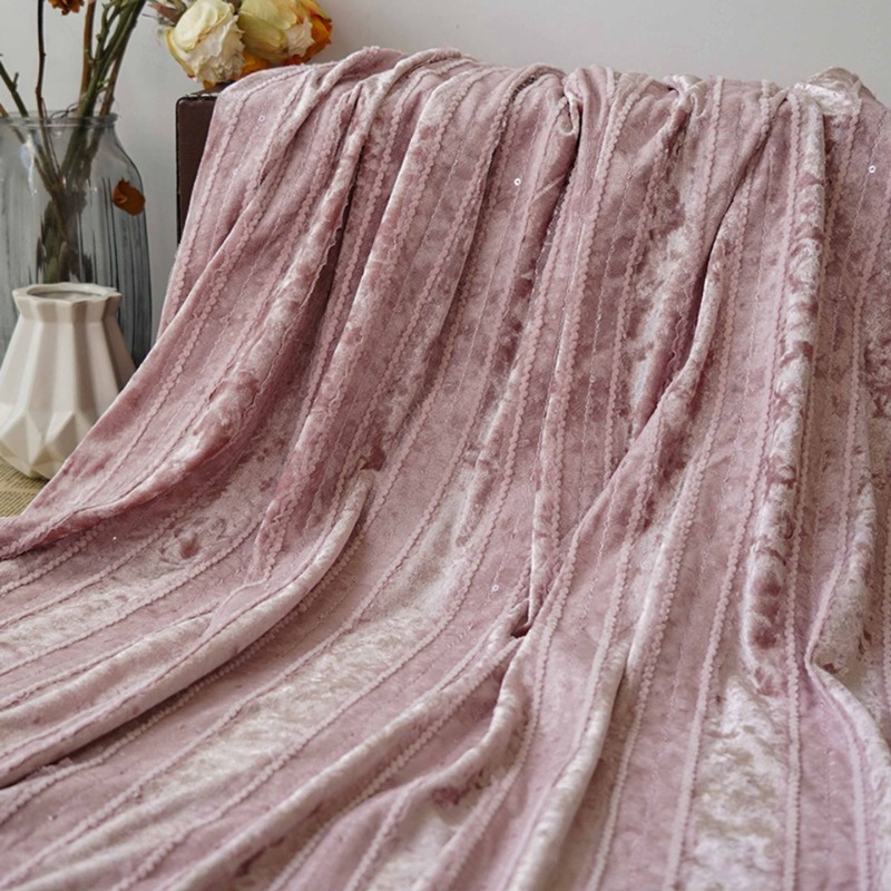 Fluwelen Kant Streep Stof Bord - Home Textiles Luxury Curtains recensie en prijs