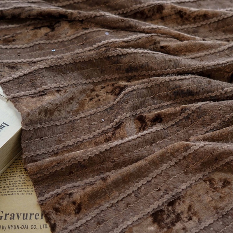Fluwelen Kant Streep Stof Bord - Home Textiles Luxury Curtains recensie en prijs