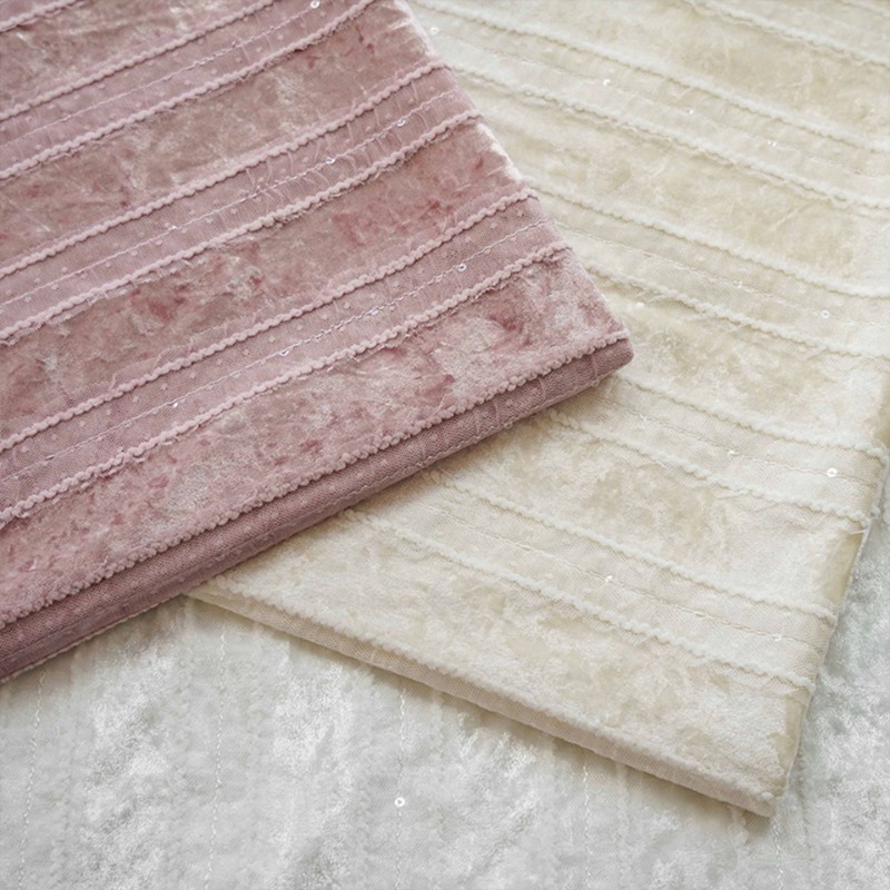 Fluwelen Kant Streep Stof Bord - Home Textiles Luxury Curtains recensie en prijs