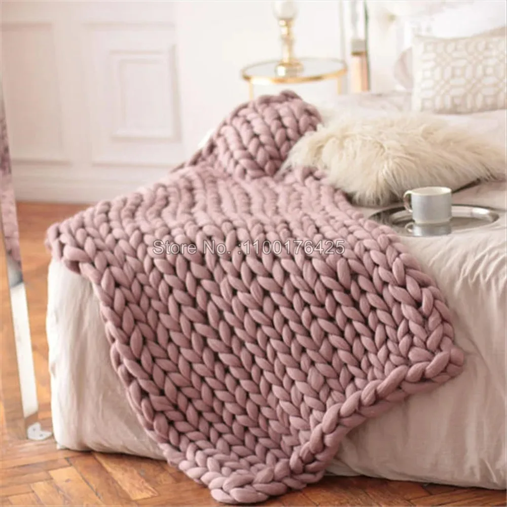 Grijze zachte gebreide deken w - Throw Blanket Chunky Knit recensie en prijs