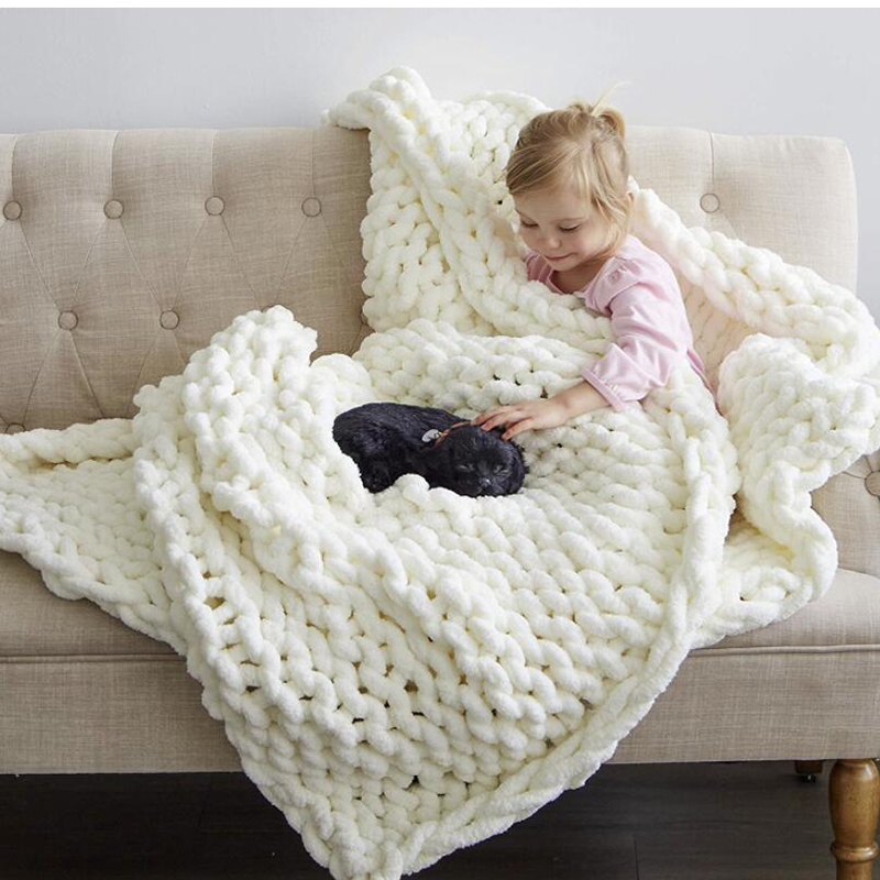 Hand grof gebreide deken dik g - Throw Blanket Chunky Knit recensie en prijs