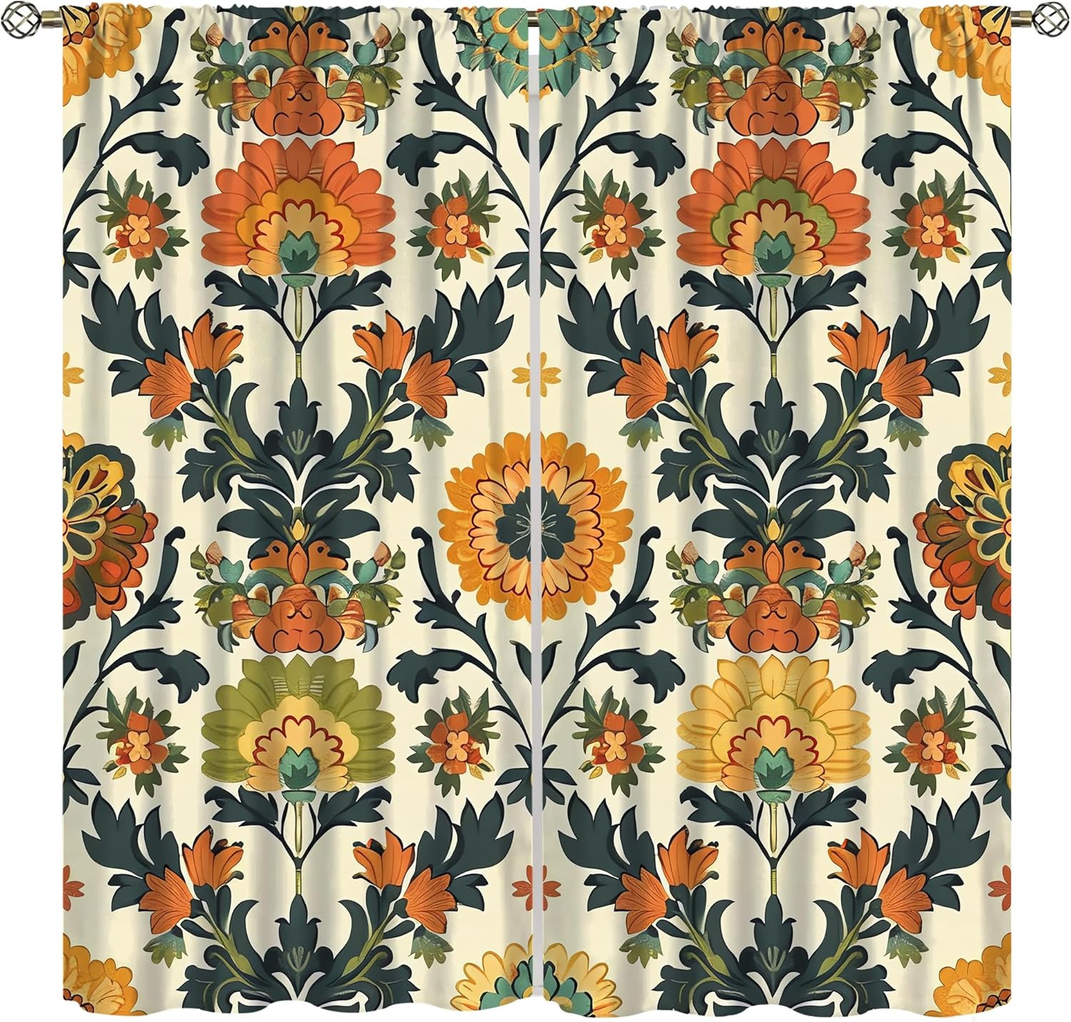 Luxe gordijnen met bloemenprin - Home Textiles Luxury Curtains recensie en prijs