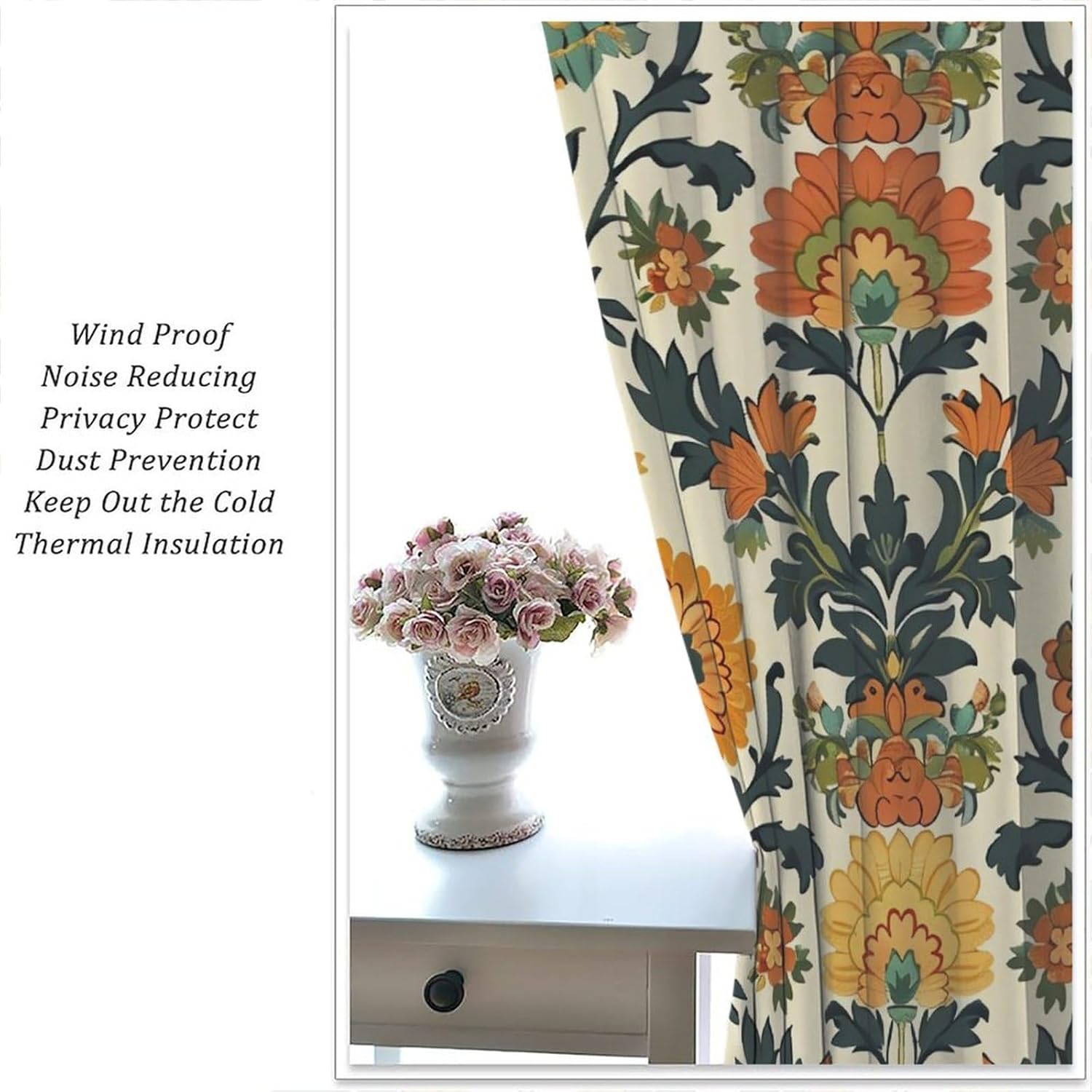 Luxe gordijnen met bloemenprin - Home Textiles Luxury Curtains recensie en prijs