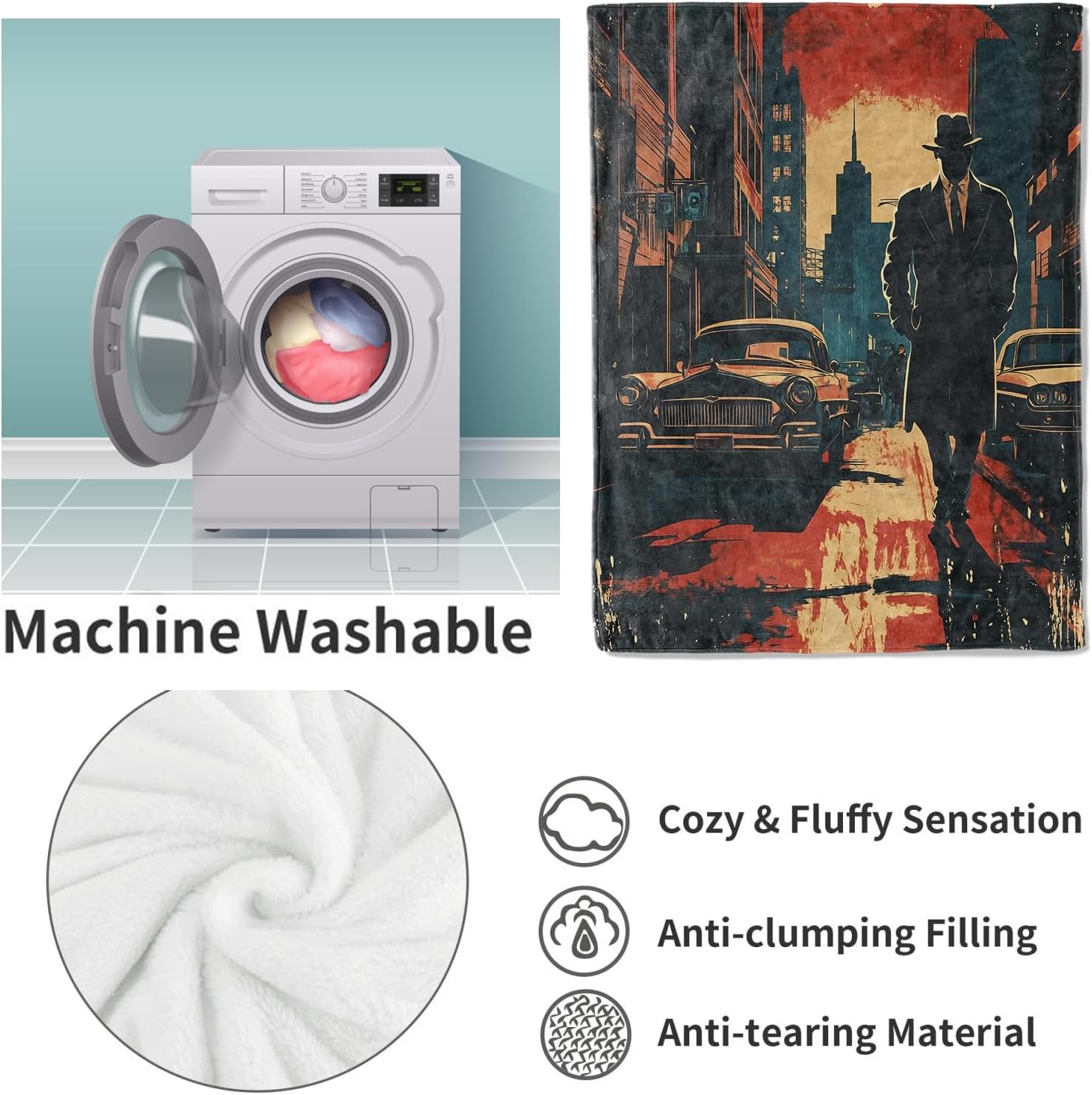 Noir Detective Deken Cadeaus v - Home Textiles Blanket recensie en prijs