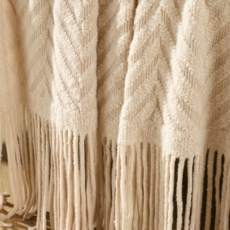 Luxe dikke crèmekleurige plaid - Throw Blanket Chunky Knit recensie en prijs