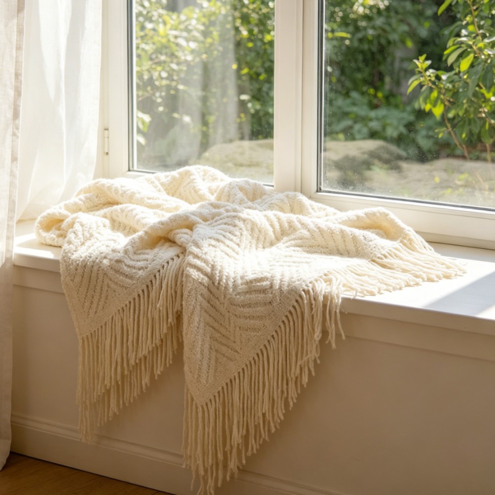 Luxe dikke crèmekleurige plaid - Throw Blanket Chunky Knit recensie en prijs