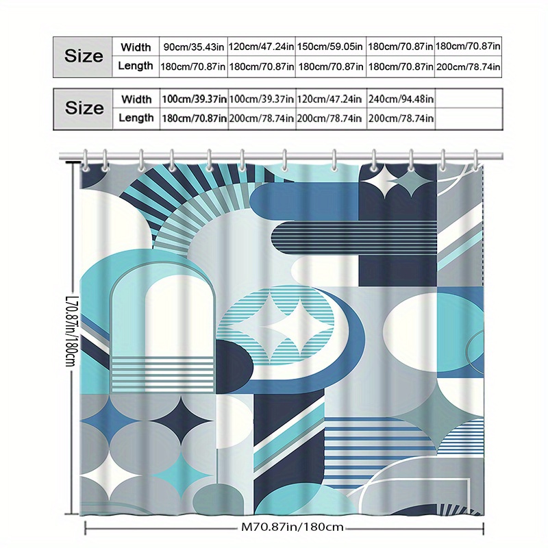 Geometrisch blauw abstract pat - Home Textiles Luxury Curtains recensie en prijs