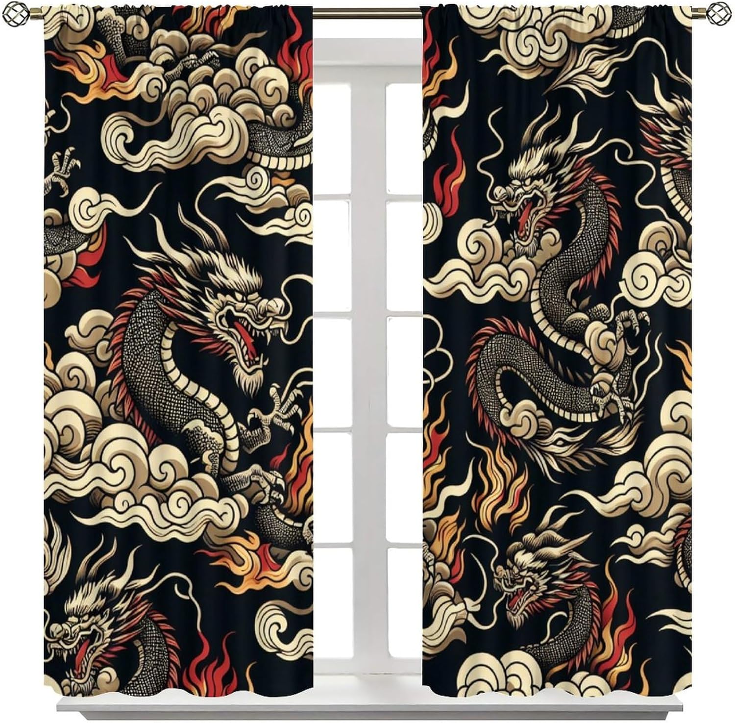 Luxe Aziatische drakengordijn  - Home Textiles Luxury Curtains recensie en prijs