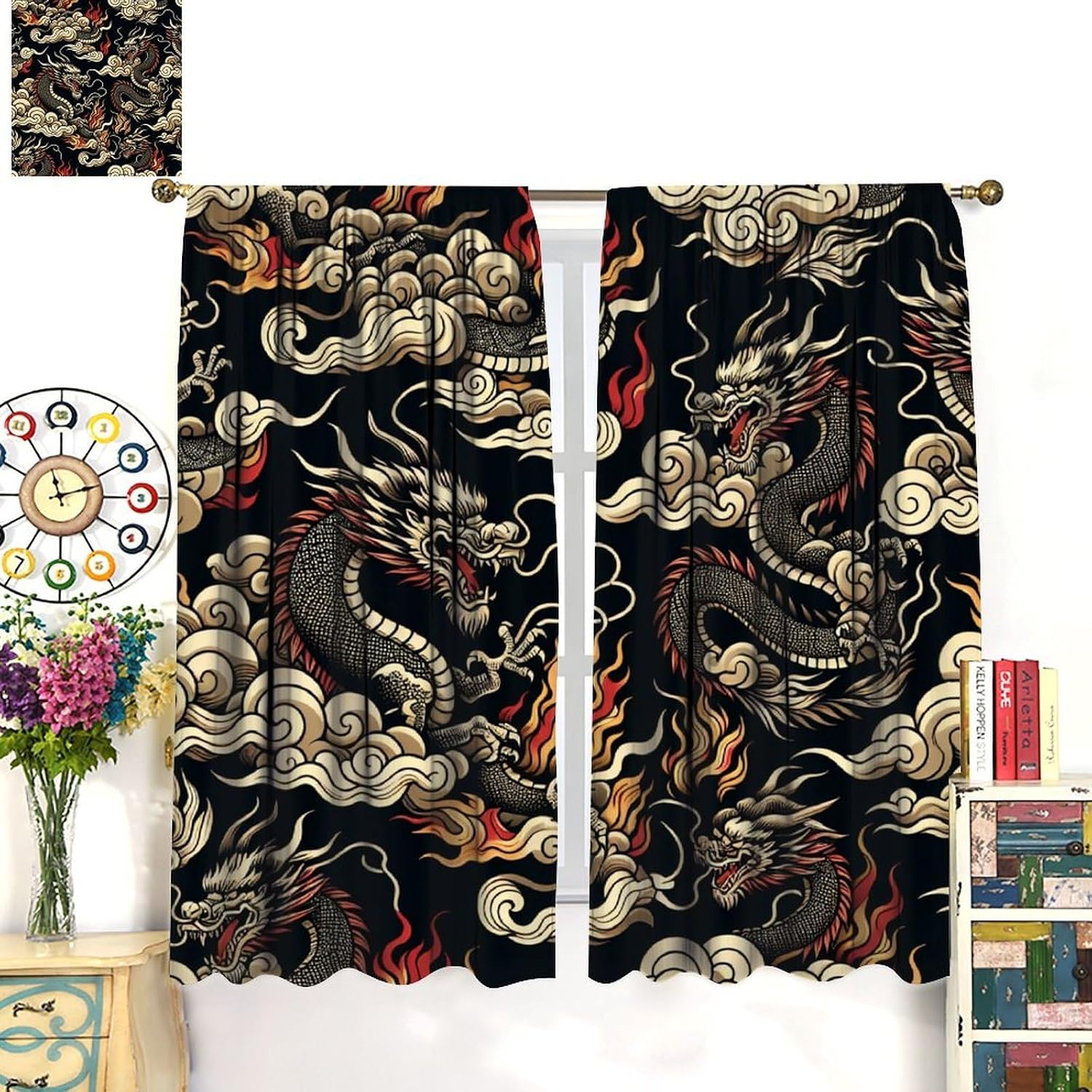 Luxe Aziatische drakengordijn  - Home Textiles Luxury Curtains recensie en prijs
